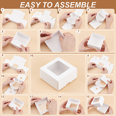 Square Kraft Paper Storage Gift Boxes CON-WH0095-100B-01-1