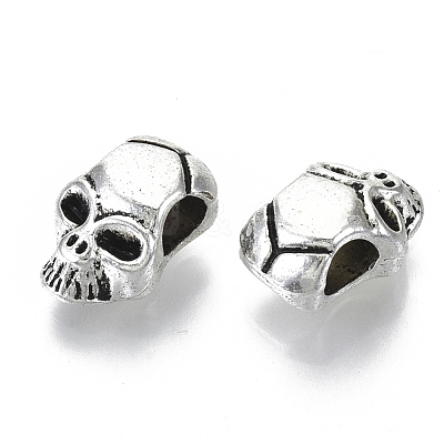Tibetan Style Alloy European Beads X-TIBEB-N005-14AS-RS-1