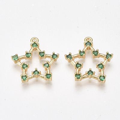 Brass Cubic Zirconia Pendants KK-T038-505D-1