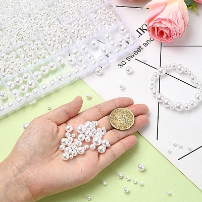 4 Styles ABS Plastic Imitation Pearl Beads KY-YW0001-72C-1