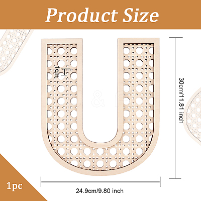 Hollow Wooden 3D Letter Wall Stickers HJEW-WH0043-57U-1