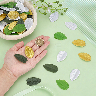 400Pcs 4 Colors Cloth Artificial Leaves DIY-MA0007-15B-1