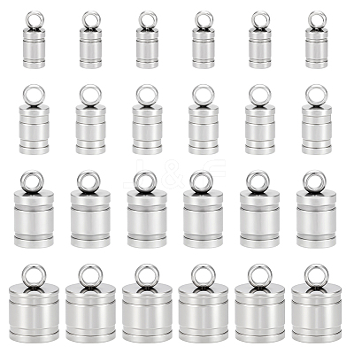 60Pcs 4 Styles 201 Stainless Steel Cord Ends STAS-UN0063-70-1
