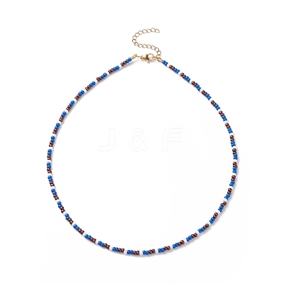 4Pcs 4 Colors Glass Seed Beaded Necklaces Set for Women NJEW-JN03950-1