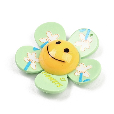 Opaque Printed Acrylic Big Pendants MACR-I035-01B-1