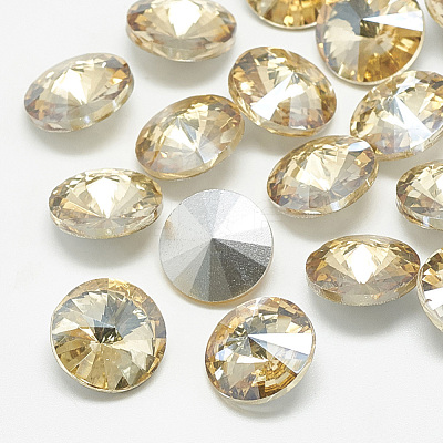 Pointed Back Glass Rhinestone Cabochons RGLA-T086-6mm-06-1