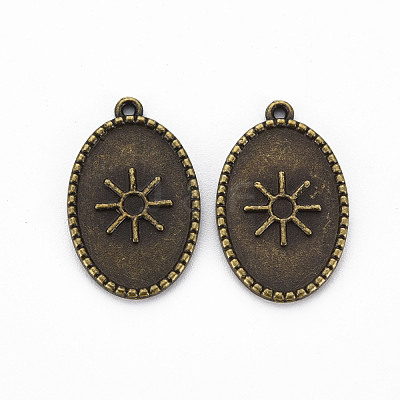 Tibetan Style Alloy Pendant Enamel Settings TIBEP-N010-020AB-RS-1