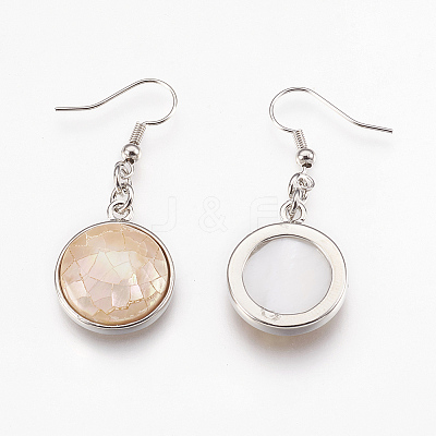 Shell Dangle Earrings EJEW-F162-C04-1
