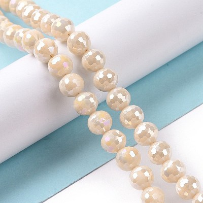 Electroplate Glass Beads Strands X-GLAA-E036-14A-1