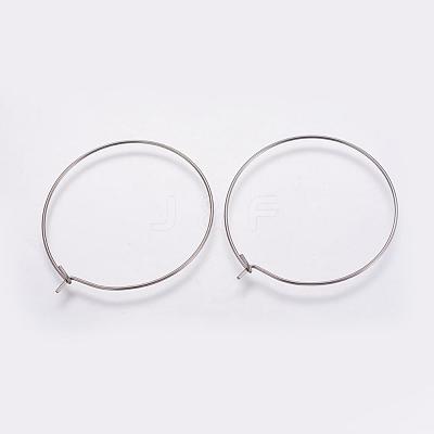 316 Surgical Stainless Steel Hoop Earrings Findings STAS-K146-039-35mm-1
