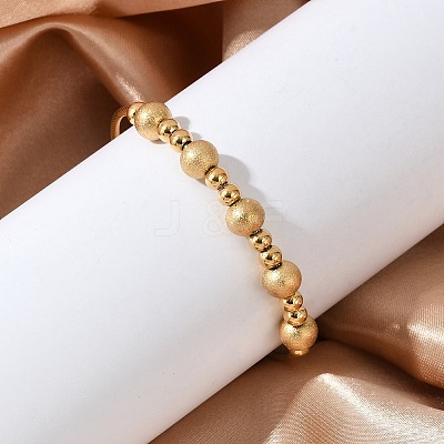 304 Stainless Steel Texture Bead Bangles BJEW-L610-18G-1