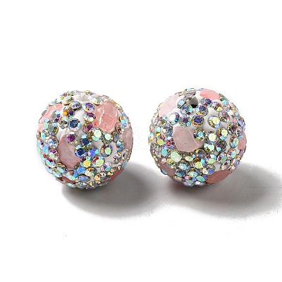 Polymer Clay Rhinestone Beads RGLA-D050-02F-1