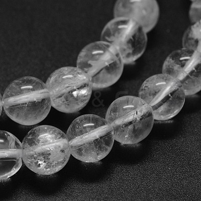 Natural Quartz Crystal Beads Strands X-G-F570-01-8mm-1