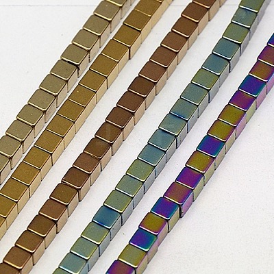 Electroplate Non-magnetic Synthetic Hematite Beads Strands G-J170A-3x3mm-M-1