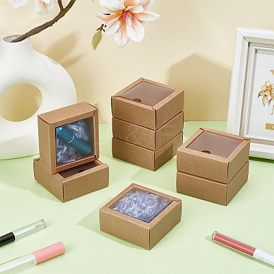 Foldable Square Paper Storage Gift Boxes CON-WH0110-42A-03-1