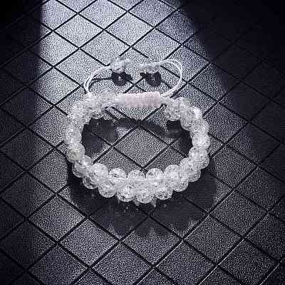 Sparkling Round Glass Braided Bead Bracelet BJEW-SW00082-01-1