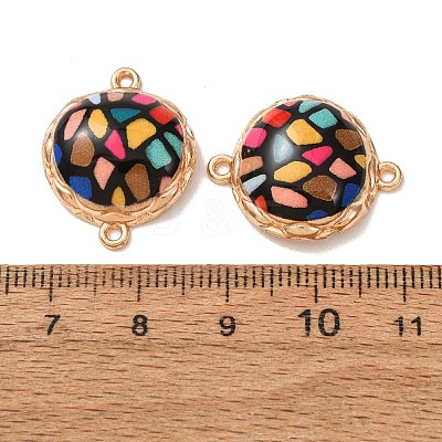 Printed Alloy Enamel Connector Charms AL-CBA2638-01D-1