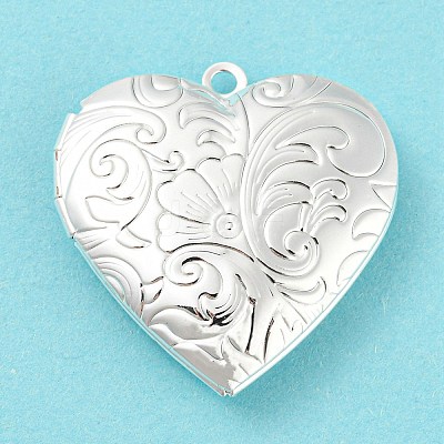 Brass Locket Pendants KK-M263-01S-1