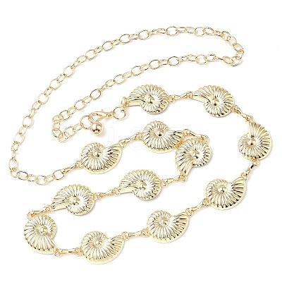 Summer Iron Conch Link Chain Waist Belly Chains for Women LS-AJEW-G067-01G-1