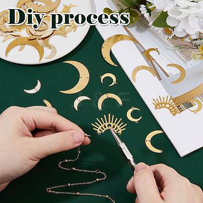 33Pcs 9 Styles Brass Chandelier Component Links FIND-HS0001-81-1