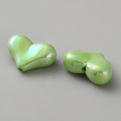Electroplate Opaque Acrylic Beads MACR-WH0010-38G-1
