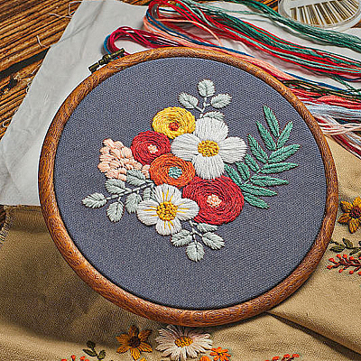 9Pcs 9 Style Plastic Cross Stitch Embroidery Hoops FIND-DC0004-90-1