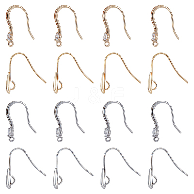 16Pcs 4 Style Brass Ear Hooks KK-PH0009-29-1