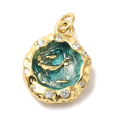 Brass Cubic Zirconia Pendants KK-M278-17G-1