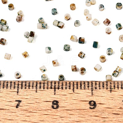 Spray Painted Picasso Cylinder Glass Seed Beads GLAA-T028-12A-10-1