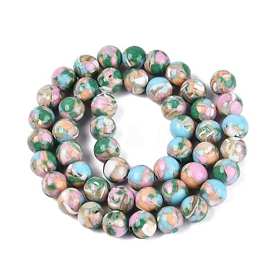 Assembled Synthetic Turquoise and Trochus Shell Beads Strands G-N369-02D-03-1