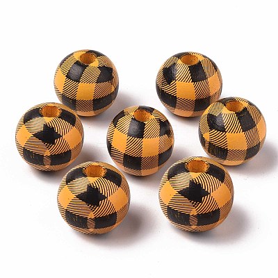 Natural Wood Large Hole Beads X-WOOD-S057-025-1