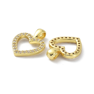 Brass Cubic Zirconia Pendants KK-B047-41G-1