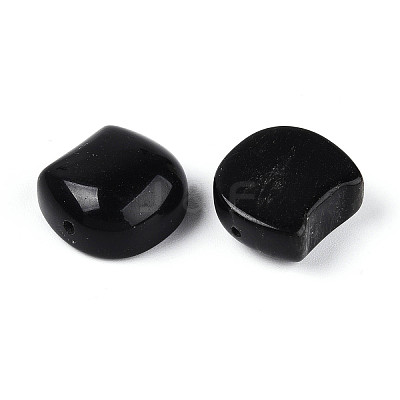 Natural Obsidian Cat Head Shape Beads G-T144-05D-1
