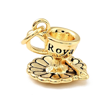 Brass Enamel Charms KK-G416-66G-1