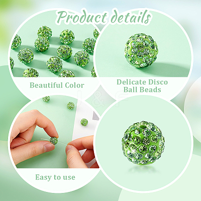 100Pcs Polymer Clay Rhinestone Beads RB-PH0001-43A-1