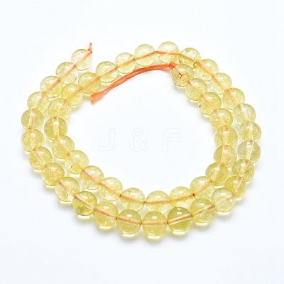 Natural Citrine Beads Strands G-E483-13-6mm-1