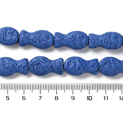 Fish Dyed Natural Lava Rock Beads Strands G-O126-01A-04-1