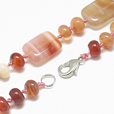 Natural Carnelian Beaded Necklaces NJEW-S395-19-1