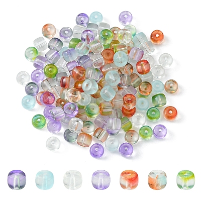 140Pcs 7 Colors Transparent Glass Beads GLAA-FS0001-45-1