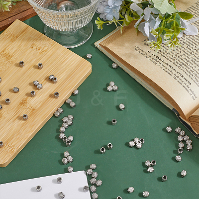 80Pcs 304 Stainless Steel European Beads STAS-ME0002-94-1