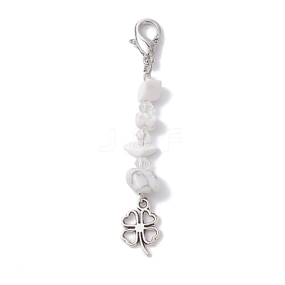 Synthetic White Howlite Pendants Decorations HJEW-JM01398-1