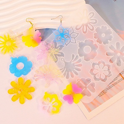 Flower DIY Pendant Silicone Molds DIY-G100-01B-1