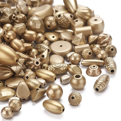 Plated Acrylic Beads MACR-YW0001-29G-1