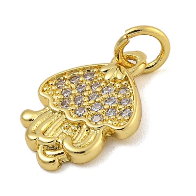 Marine Theme Rack Plating Brass Micro Pave Cubic Zirconia Pendants KK-I718-28G-04-1