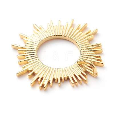 Brass Solar Eclipse Pendants KK-J278-29G-1