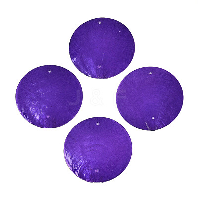 Spray Painted Natural Capiz Shell Connector Charms SSHEL-N039-03-01A-1