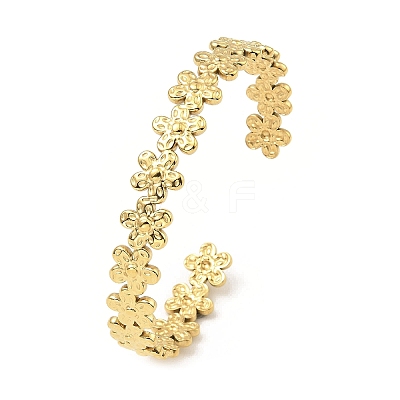 304 Stainless Steel Cuff Bangles BJEW-P302-04G-1