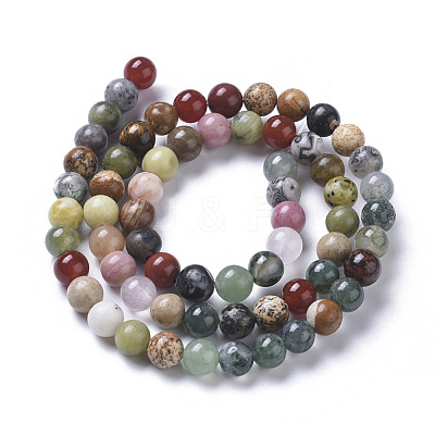 Natural Mixed Gemstone Beads Strands G-F668-08-6mm-1