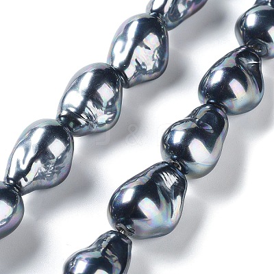 Electroplated Glass Imitation Pearl Beads Strands BSHE-G035-01A-02-1-1