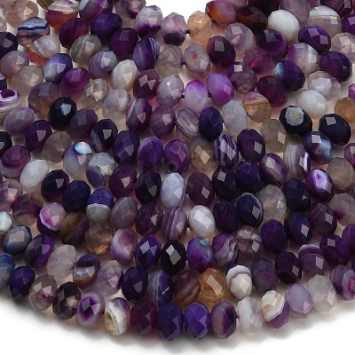 Natural Banded Agate Beads Strands G-Z111-A01-04-1